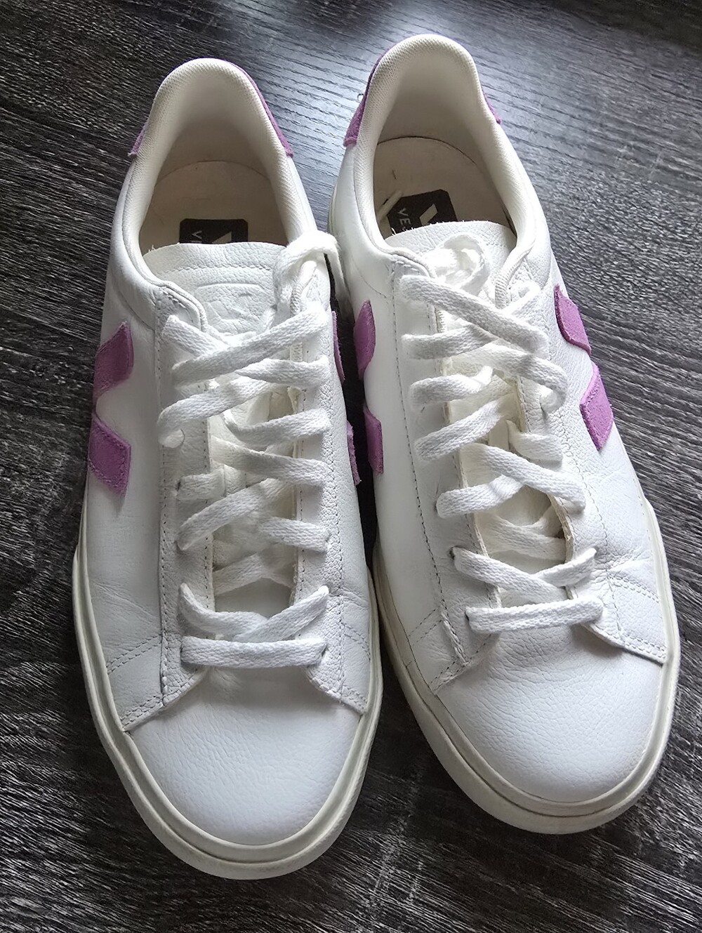 Veja Campo Leather Sneaker, White Mulberry